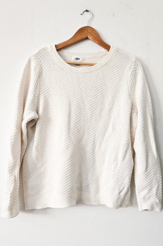 OLD NAVY CREAM TEXTURED LIGHTWEIGHT SWEATER SIZE XL